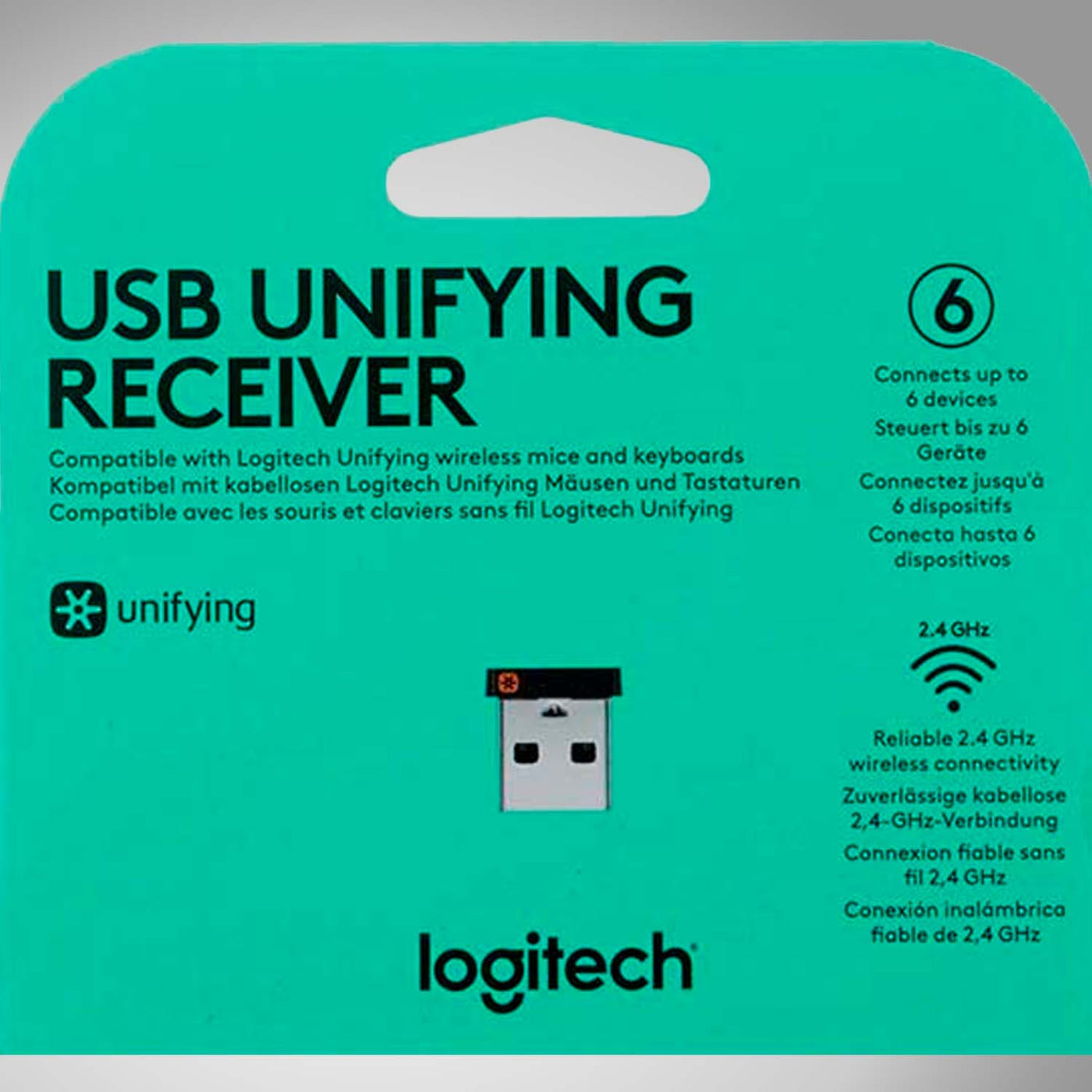 Receptor USB Unifying , hasta 6 dispositivos en Simultaneo