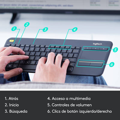 Teclado K400 Inalambrico Touchpad incluido