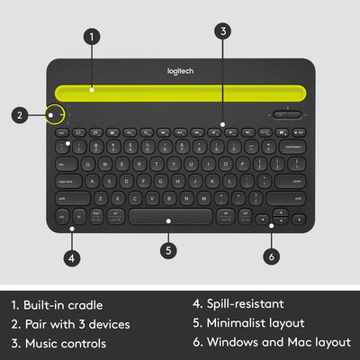 Teclado Logitech K480 Inalámbrico Multidispositivo Bluetooth