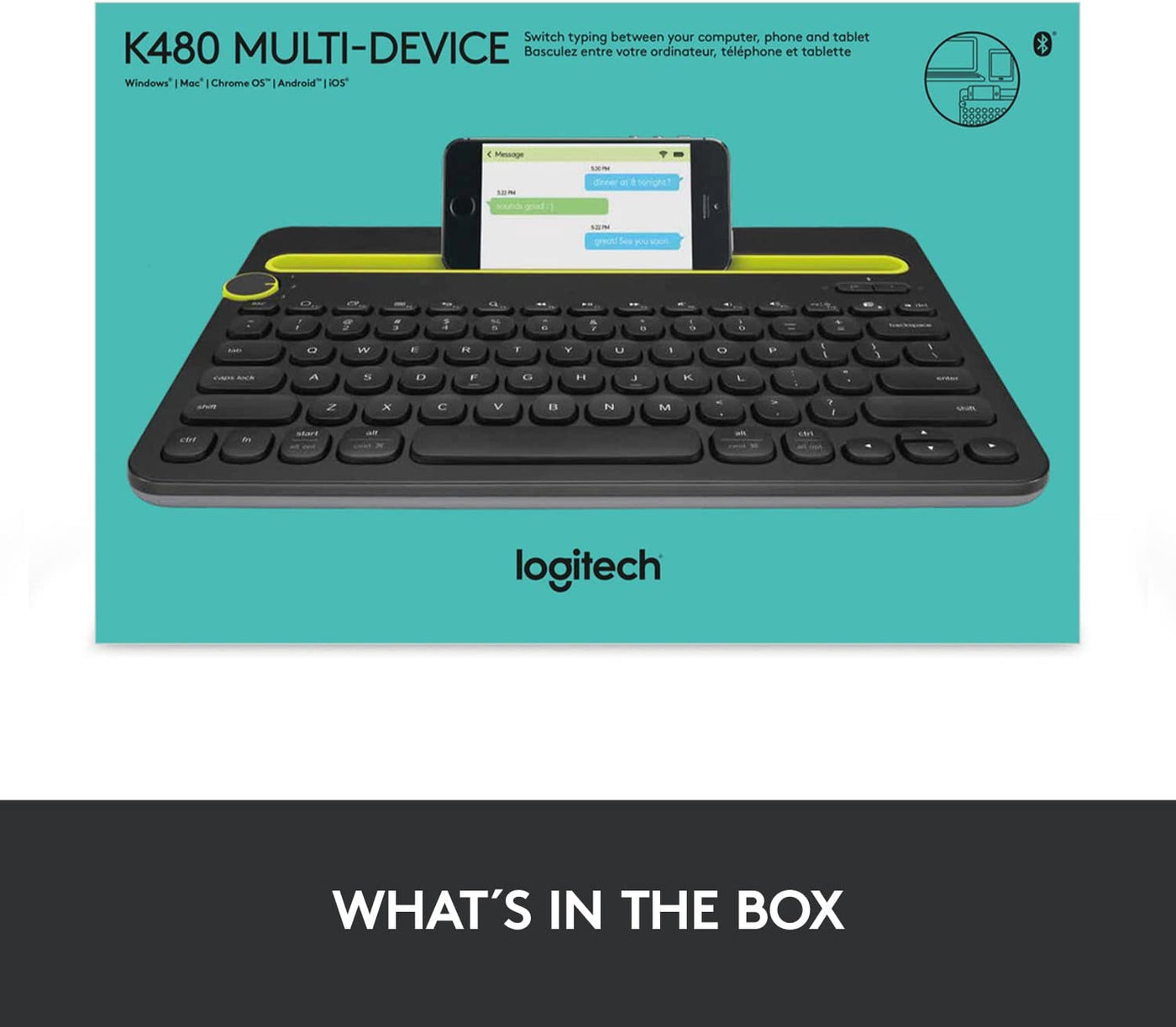 Teclado Logitech K480 Inalámbrico Multidispositivo Bluetooth