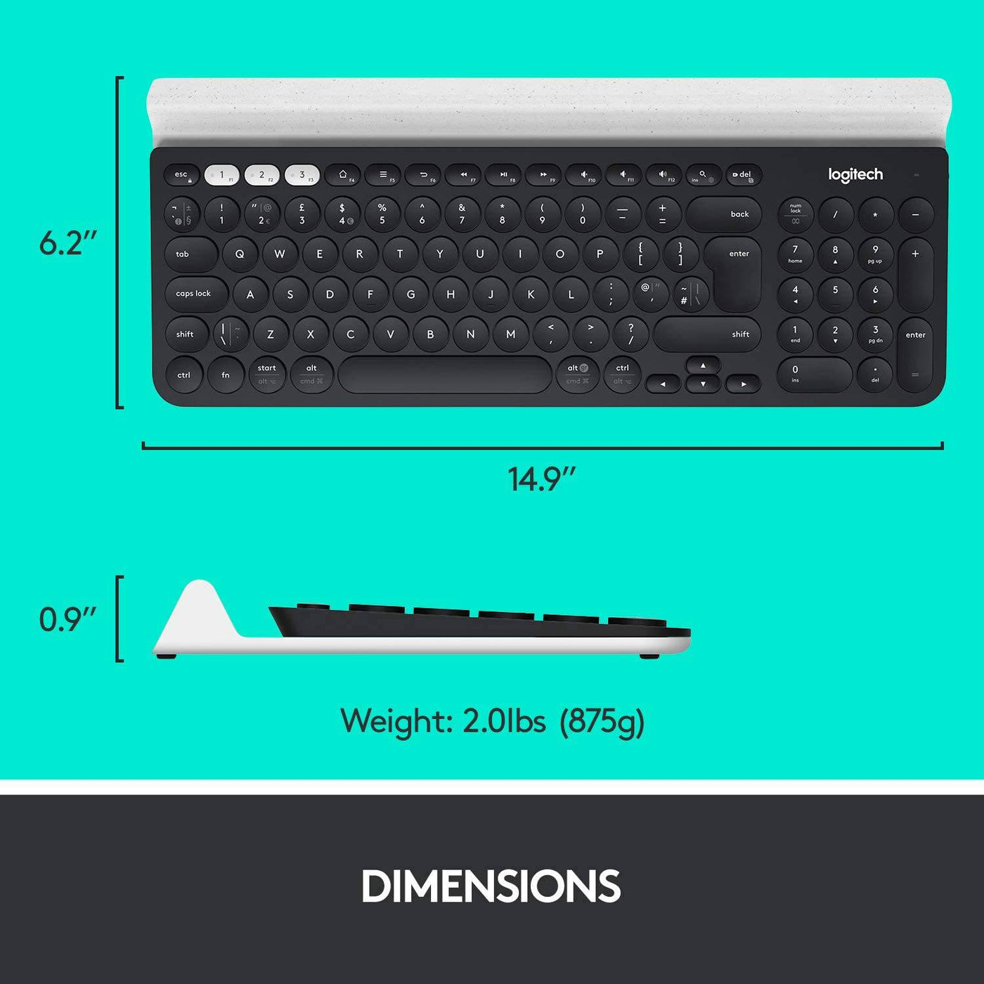 Teclado Logitech K780 Inalámbrico Multidispositivo Bluetooth