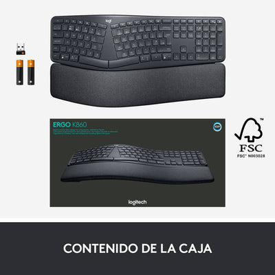 Teclado Logitech K860 ERGO Inalámbrico Ergonómico Bluetooth