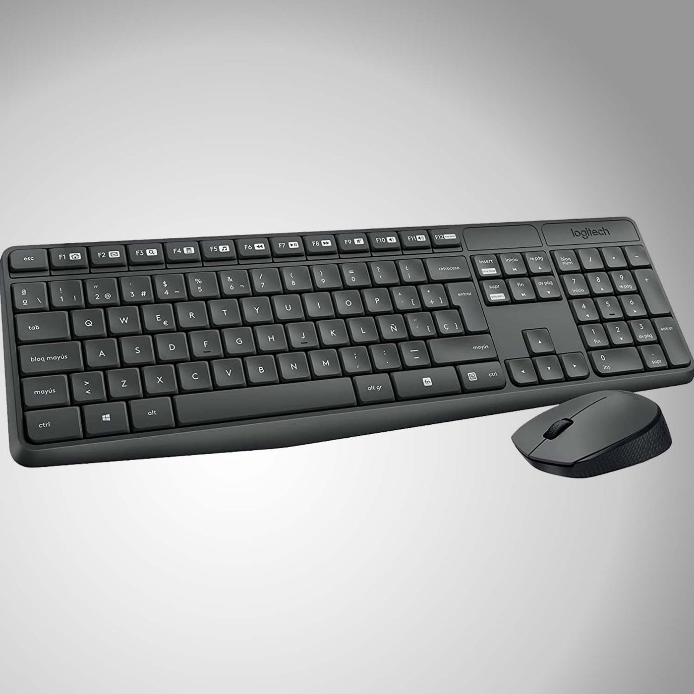 Teclado & Mouse MK235 Inalámbricos Antisalpicaduras