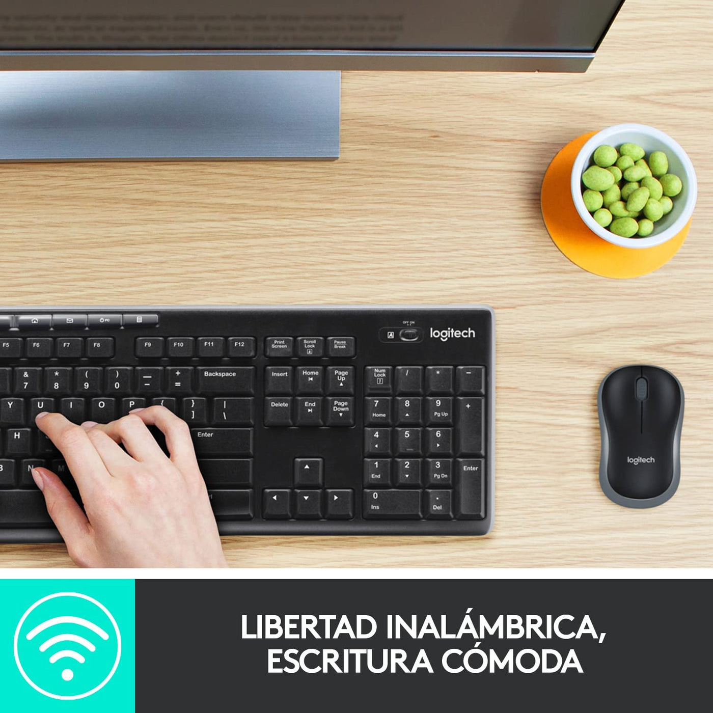 Teclado & Mouse MK270 Inalámbricos Confort