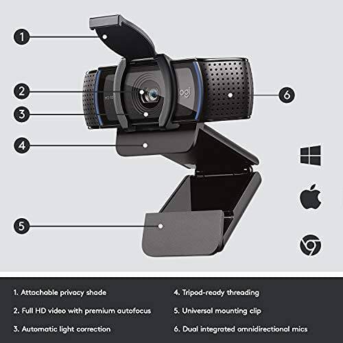 Webcam Logitech C920e FULL HD 1080P USB Plug and Play