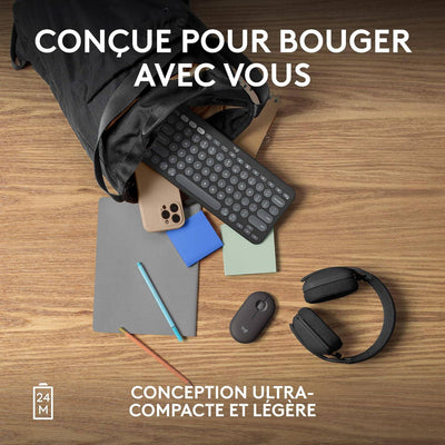 Pebble Mouse 2 M350S Bluetooth wireless ligero, personalizable, clics discretos, Easy-Switch, Windows, macOS, iPadOS, Android, ChromeOS