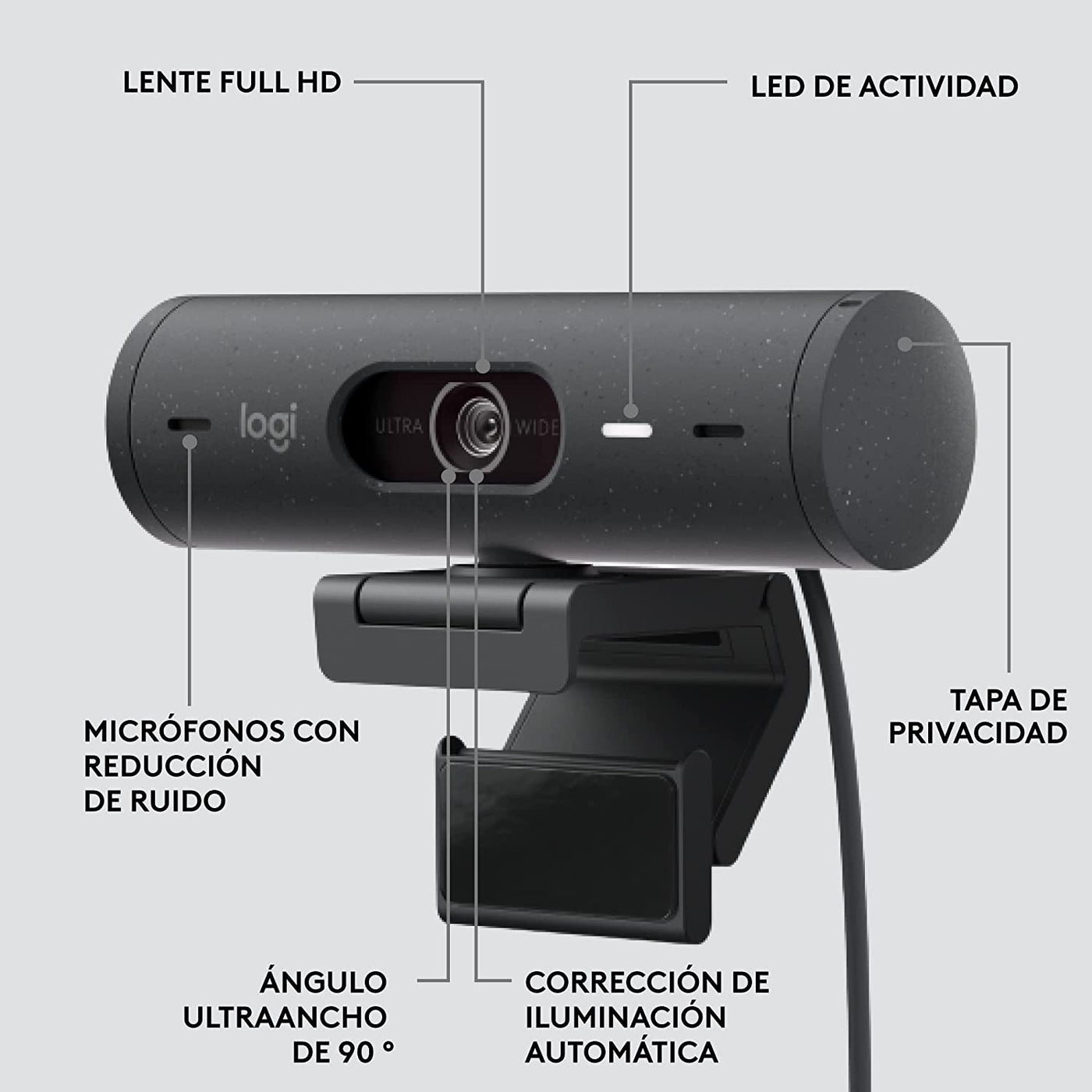 Webcam Logitech Brio 500 Full Hd 1080p