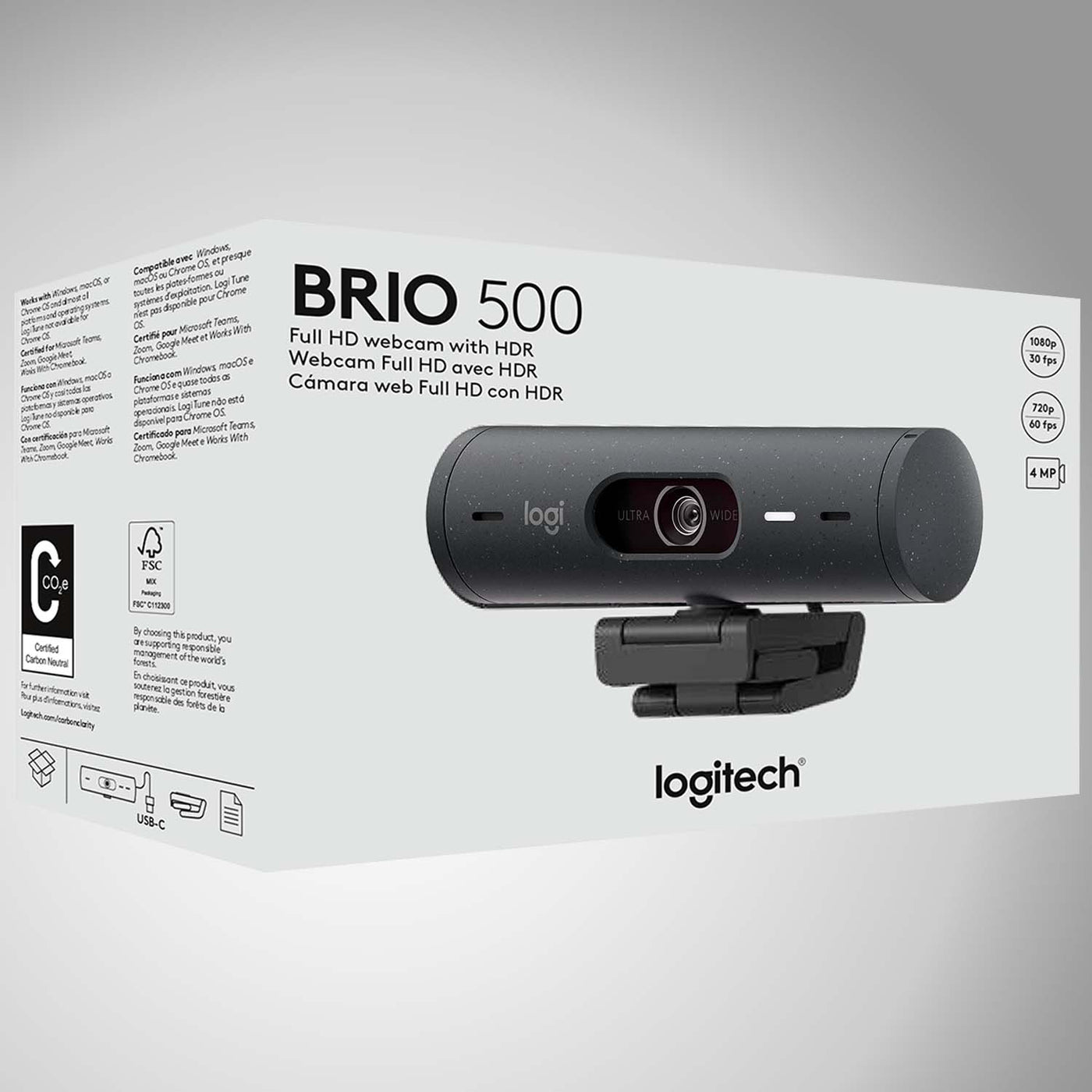 Webcam Logitech Brio 500 Full Hd 1080p