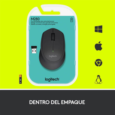 Mouse Logitech M280 Wireless Inalámbrico Ergonómico USB(P163B)