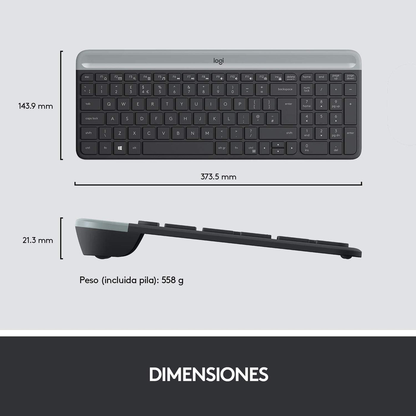 Teclado & Mouse MK470  Inalámbrico Slim 36 Meses de Batería