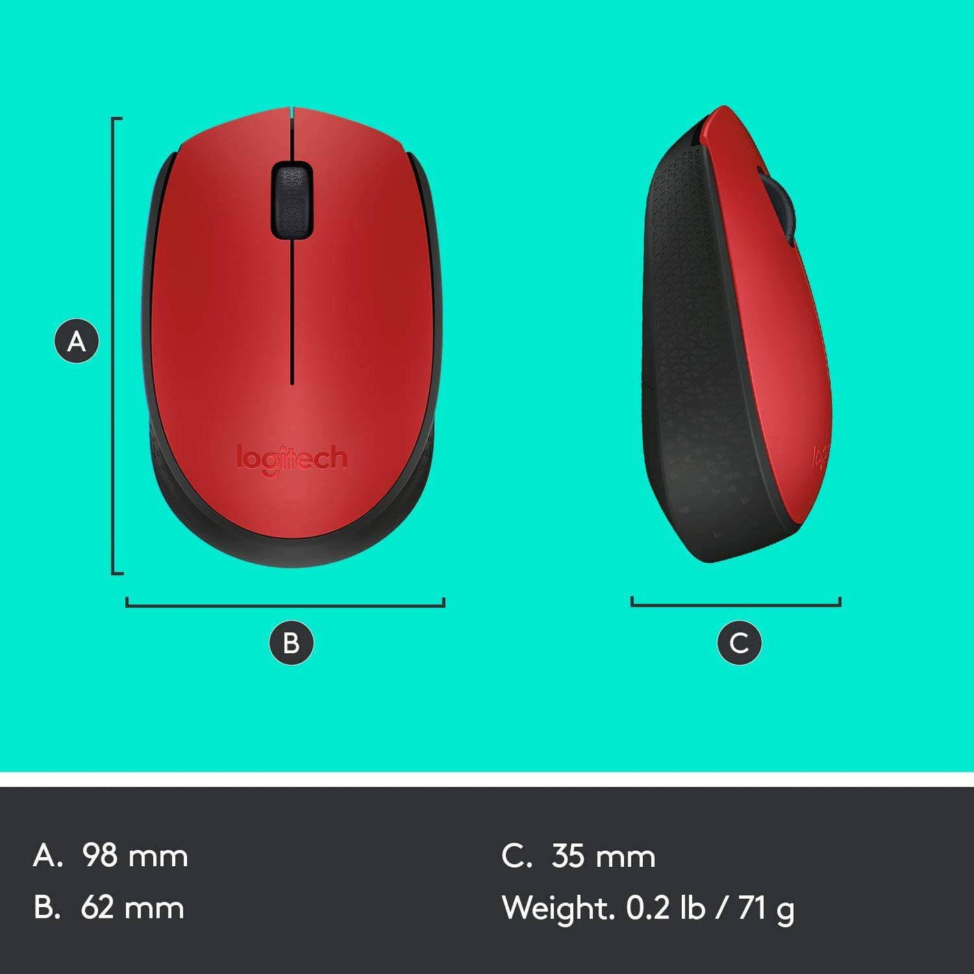 Mouse Logitech M170 Confort Inalámbrico Plug and Play(P163B)