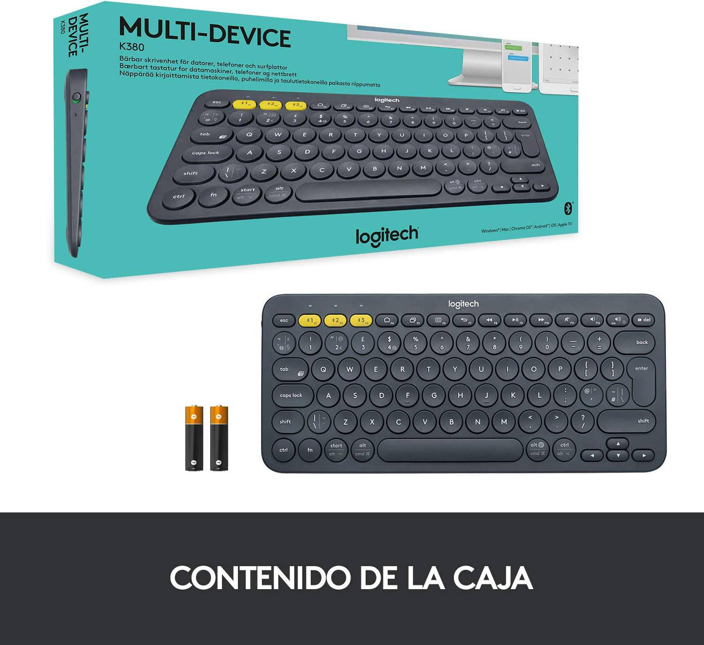 Teclado Logitech K380 Inalámbrico Multidispositivo Bluetooth