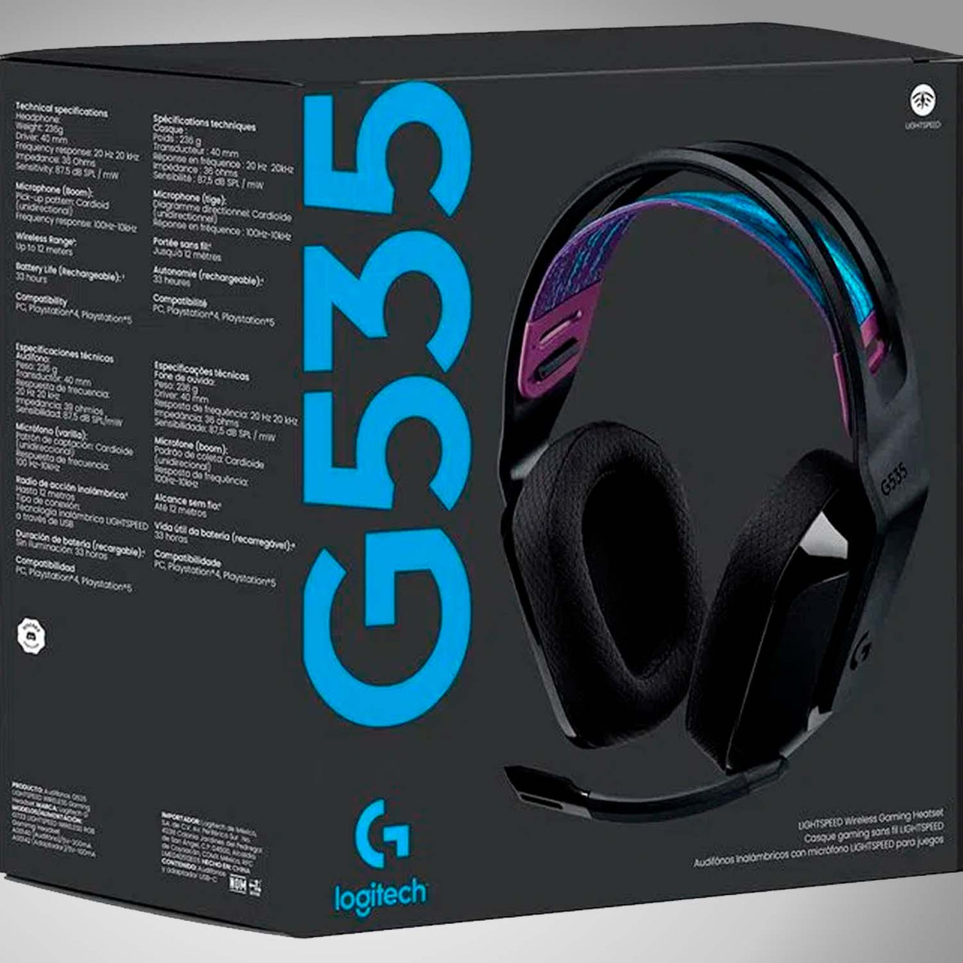 Audífonos Gamer Logitech G535 Inalámbrico Lightspeed 1ms