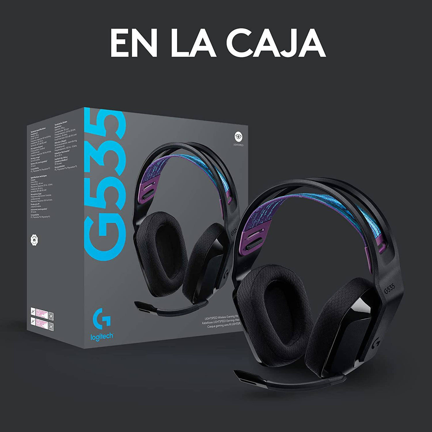 Audífonos Gamer Logitech G535 Inalámbrico Lightspeed 1ms