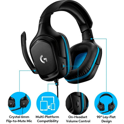 Audífonos Gamer USB Logitech G432 Tecnología DTS