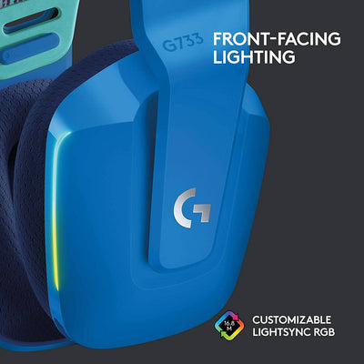 Audífonos Gamer Inalámbricos Logitech G733 Blue con luz RGB LED