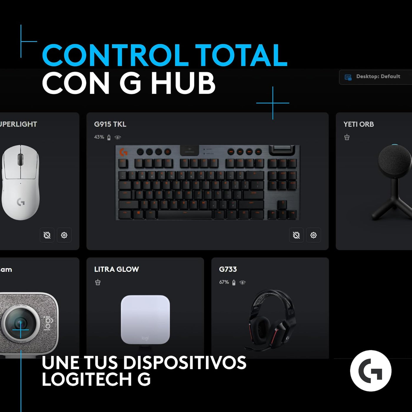 Micrófono condensador Logitech G Yeti Orb RGB con LIGHTSYNC para juegos