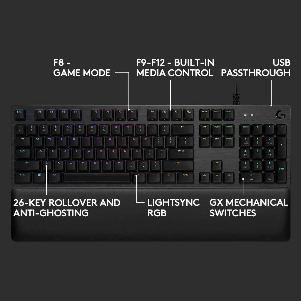 Teclado Gamer Logitech G513 RGB Mecánico Reposamanos Incluido