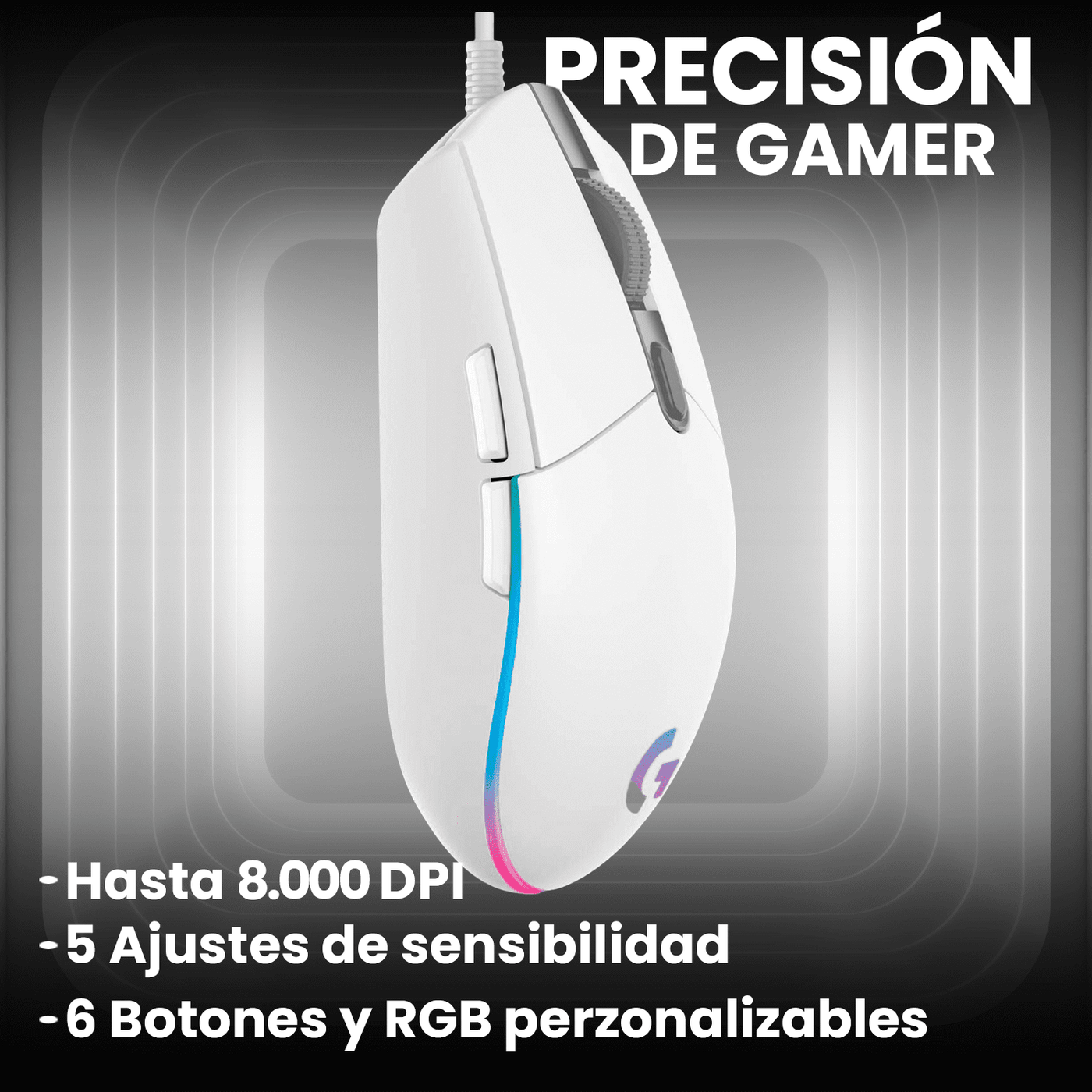 Mouse Gamer Logitech G203 RGB Lightsync 6 botones