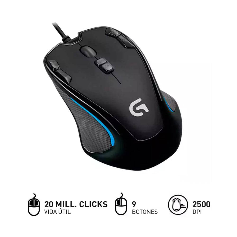 Mouse gamer logitech G300S - 9 botones - 2500 DPI