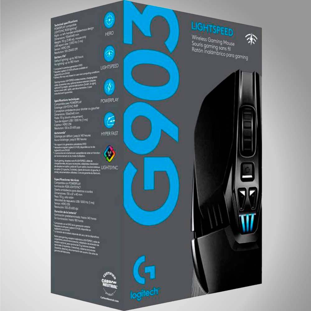 Mouse Gamer Logitech G903 Hero Wireless 1ms 25K DPI Rgb