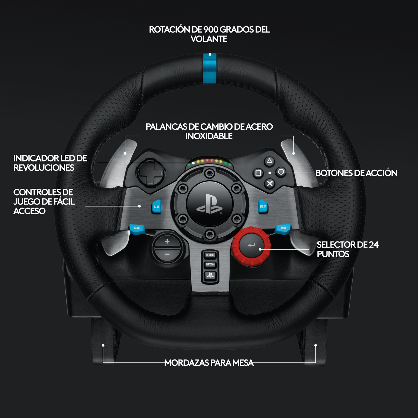 Timón Logitech G29 PlayStation PS5, PS4, PS3 y PC. - Achorao