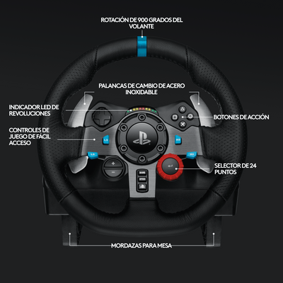 Timón Logitech G29 PlayStation PS5, PS4, PS3 y PC. - Achorao