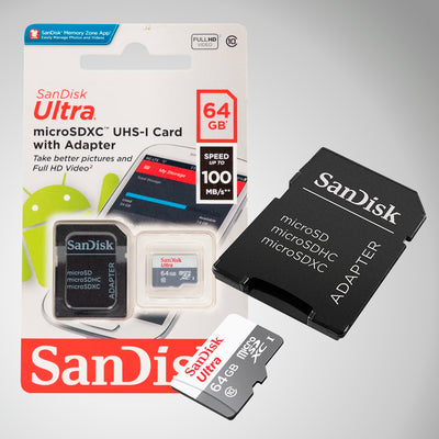 Memoria Flash SanDisk Ultra microSDHC, UHS-I, Class10, 64GB, incluye adaptador SD - Achorao