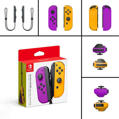 Mando Nintendo Switch Joy Con Purple Neón y Orange Neón