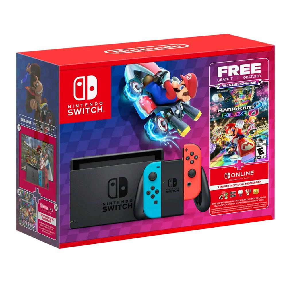 Nintendo Switch  32Gb Azul/Rojo Neón + Mario Kart 8 Deluxe + 3 meses de membresia