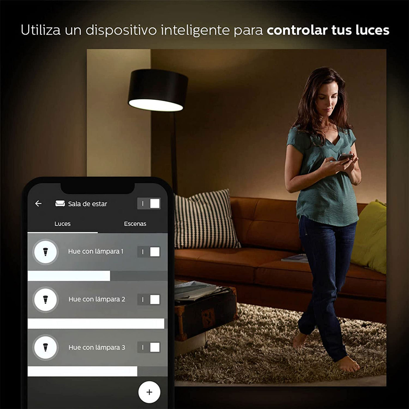 Foco Philips Hue A60  E27 Luz Calida 9.5W BT