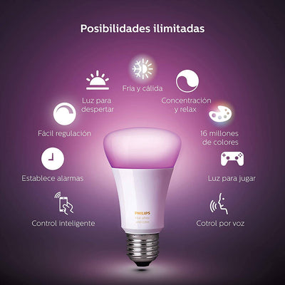 Focos Inteligentes Philips Hue Started Kit 3+ Bridge Color BT