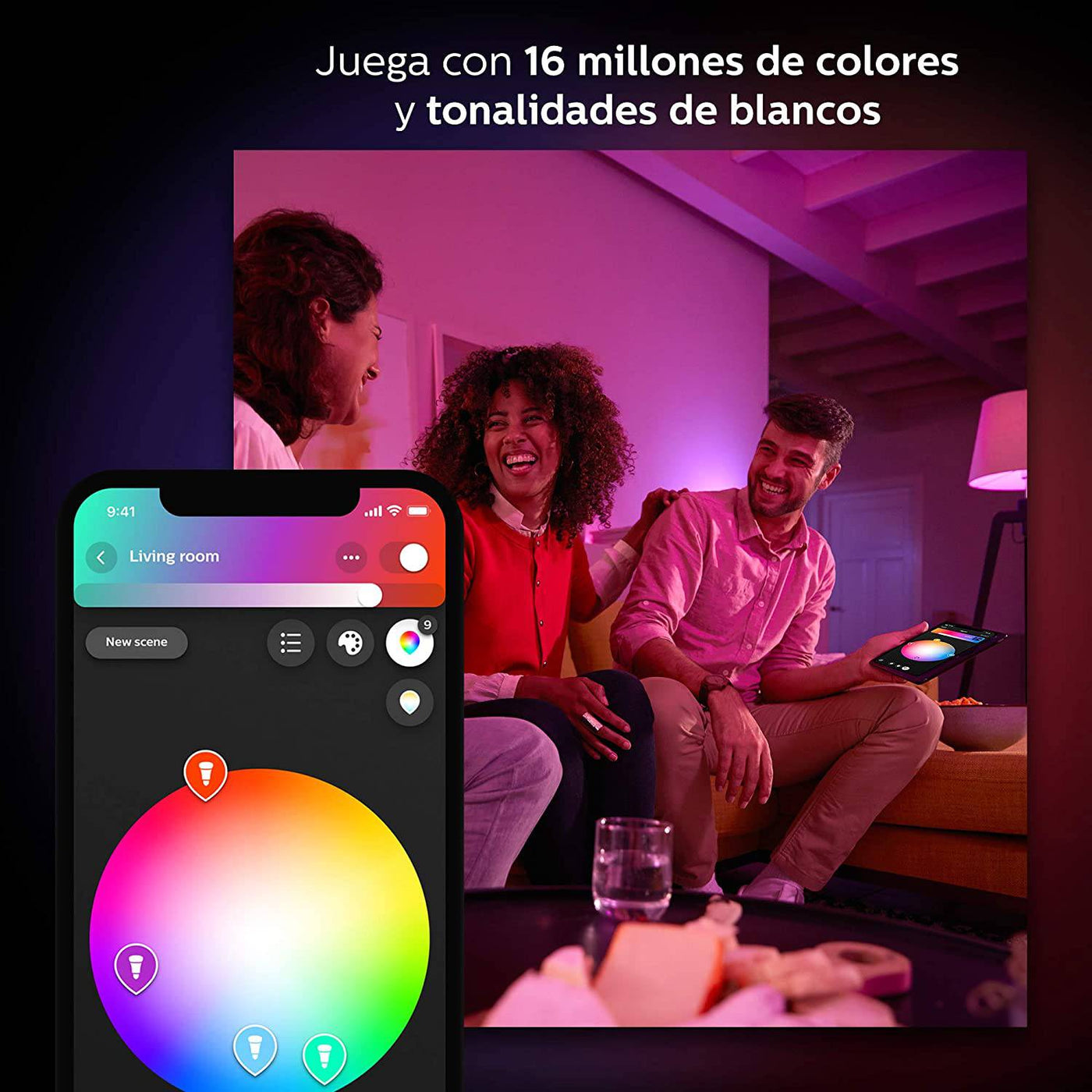 Focos Inteligentes Philips Hue Started Kit 3+ Bridge Color BT