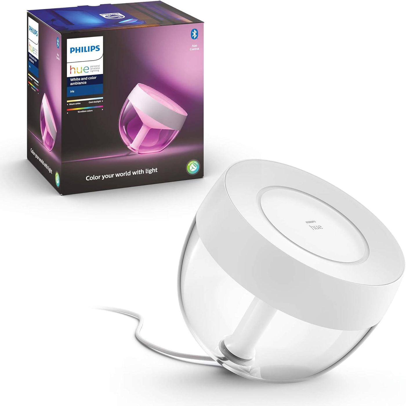 Lámpara de mesa Philips Hue Iris White and Color Ambiance Iluminación inteligente con Bluetooth - Achorao