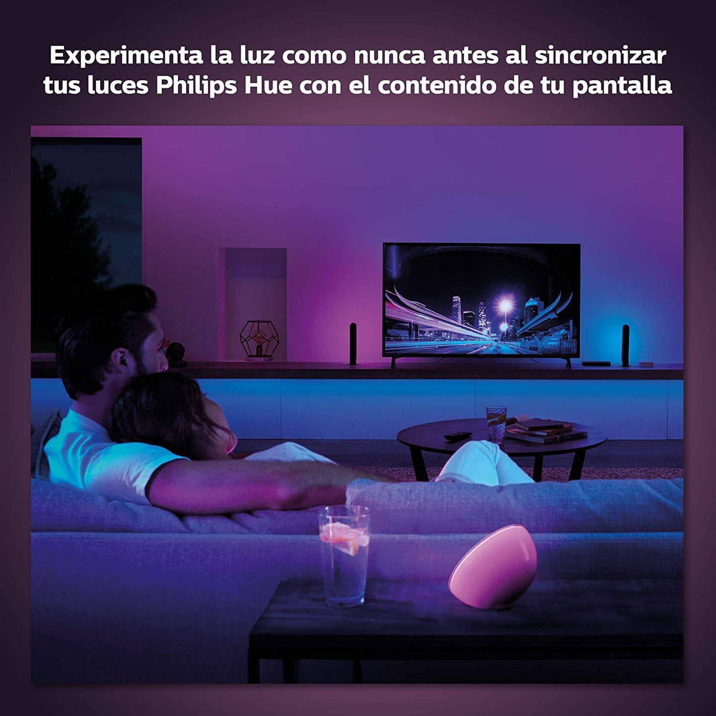 Philips Hue  Sync Box Play HDMI  Conecta hasta 4 Disp  Compatible con Google Home y Alexa