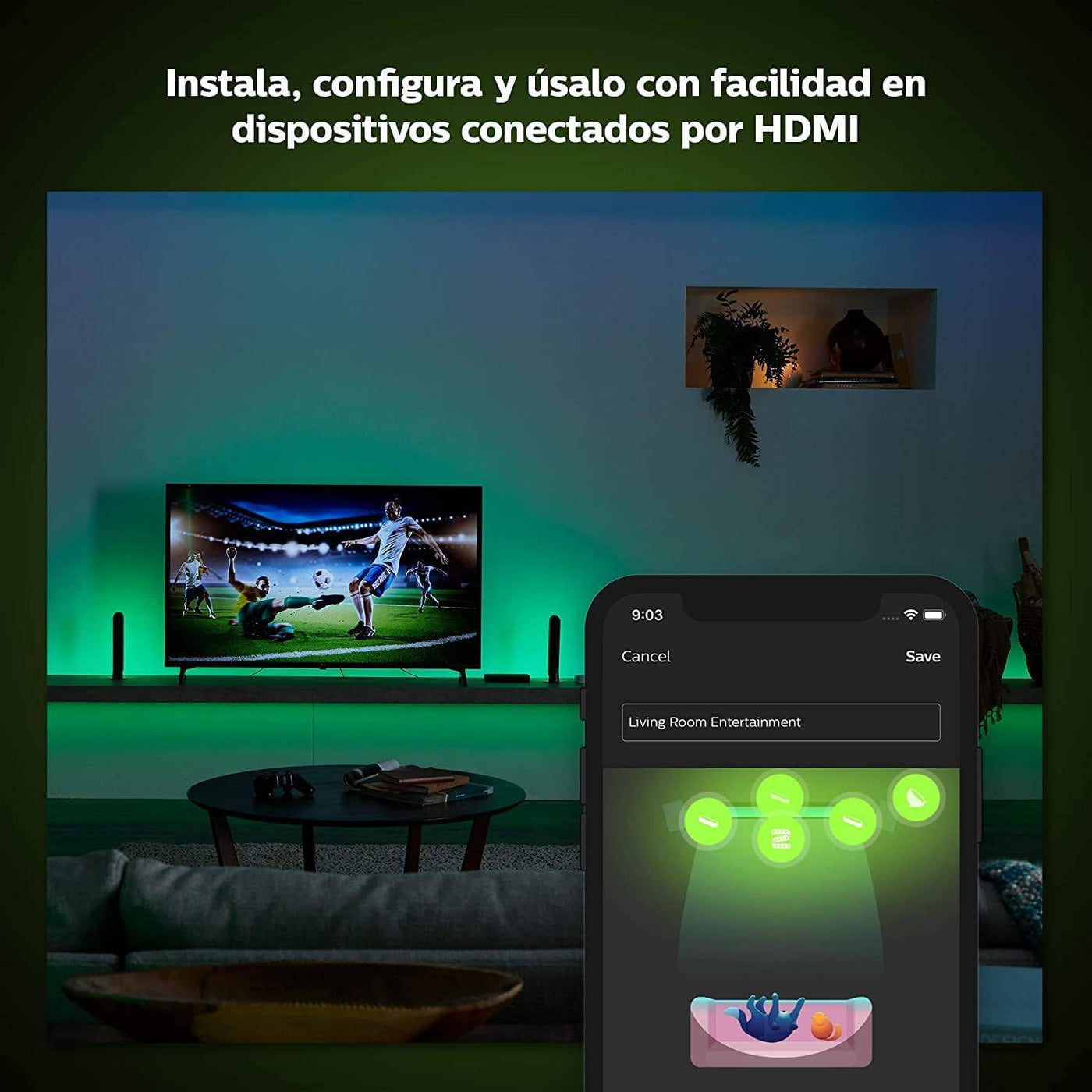 Philips Hue  Sync Box Play HDMI  Conecta hasta 4 Disp  Compatible con Google Home y Alexa