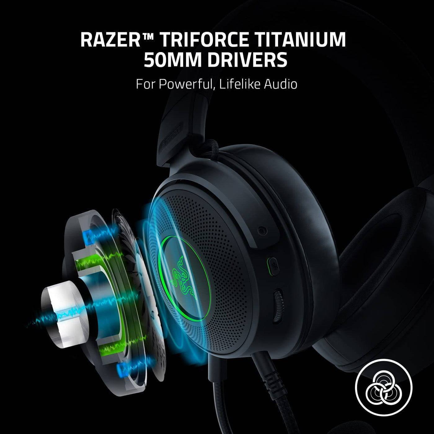 Audífono Razer Kraken V3 triforce THX HYPERCLEAR RGB Chroma 7.1 Mic