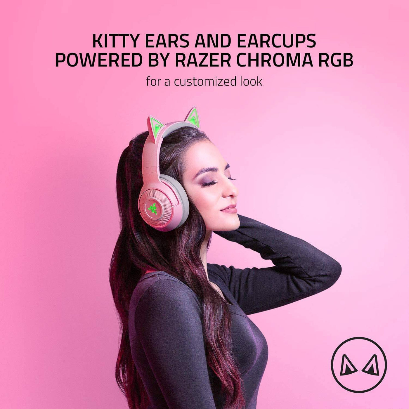 Audífonos Razer Kraken BT Kitty Edition Chroma THX Quartz