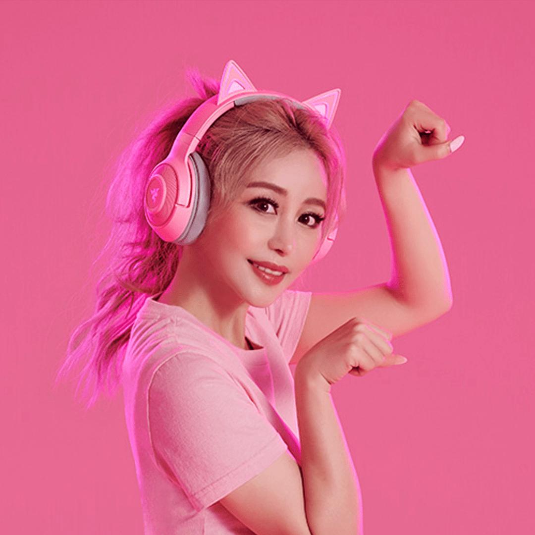 Audífonos Razer Kraken BT Kitty Edition Chroma THX Quartz