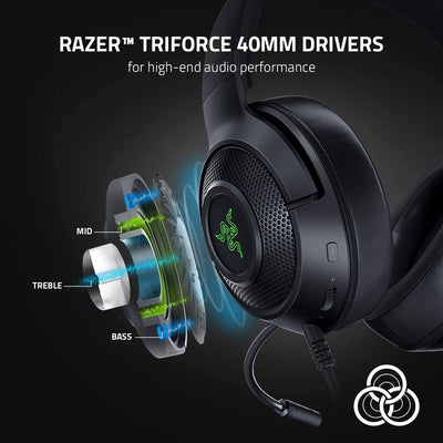 Audífonos Razer Kraken V3 X Usb 7.1 Cardioide HyperClear