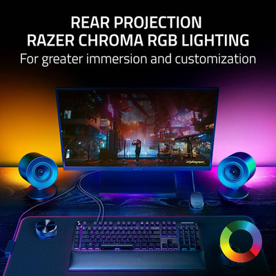 Parlante Razer Nommo V2 Pro 2.1 99 DB Multoplataforma BT/ USB THX Chroma + Control Wireless 220V