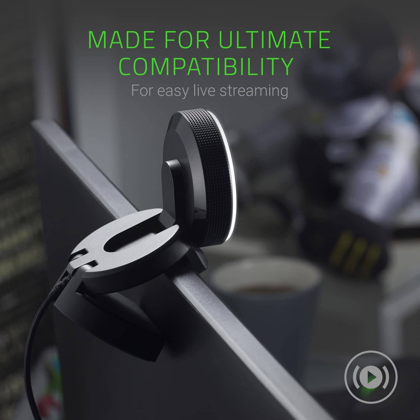 Camara Web Razer Kiyo c/Luces Led Ring Full HD 1080p USB - Achorao