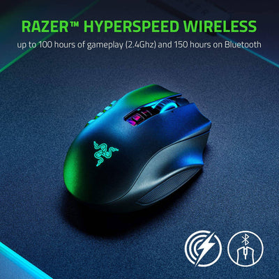 Mouse Razer Naga Pro Inalambrico Hyperspeed Focus+ Chroma Black