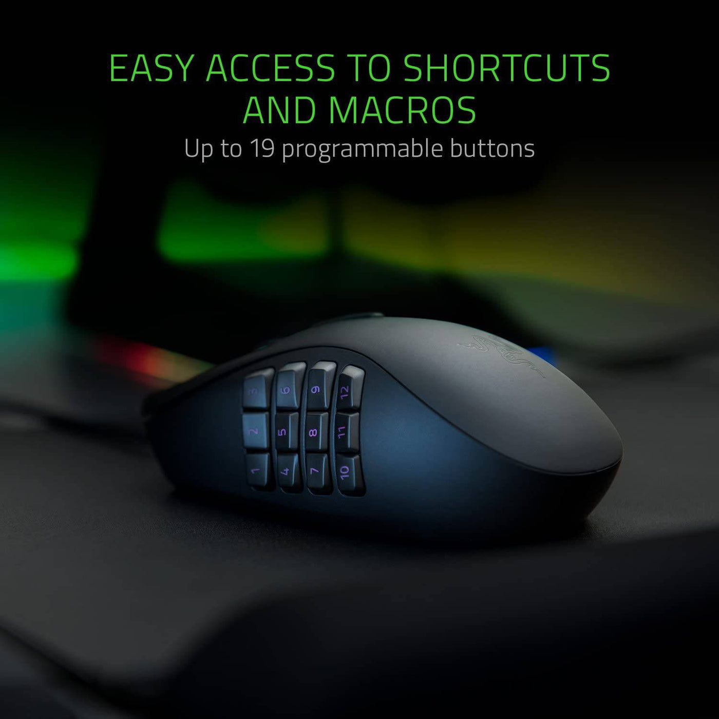 Mouse Razer Naga Trinity 16K DPI MMO MOBA Chroma Lateral Custom