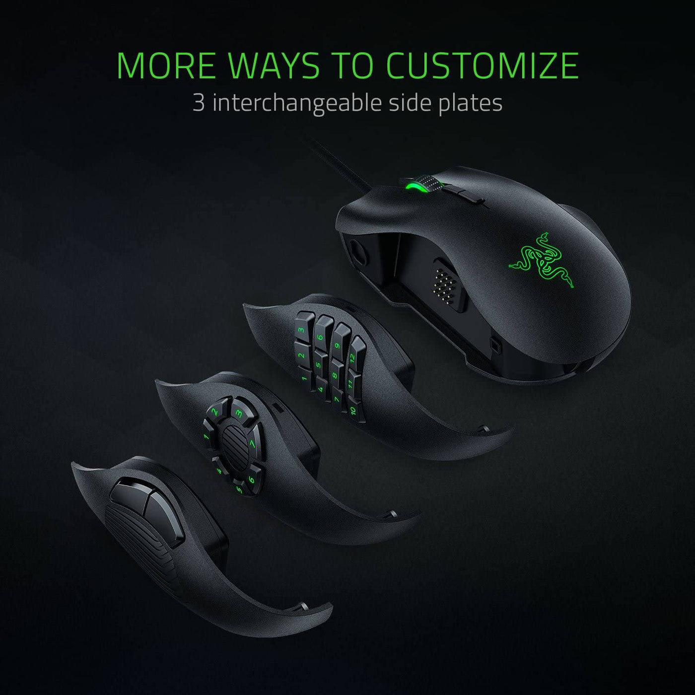 Mouse Razer Naga Trinity 16K DPI MMO MOBA Chroma Lateral Custom