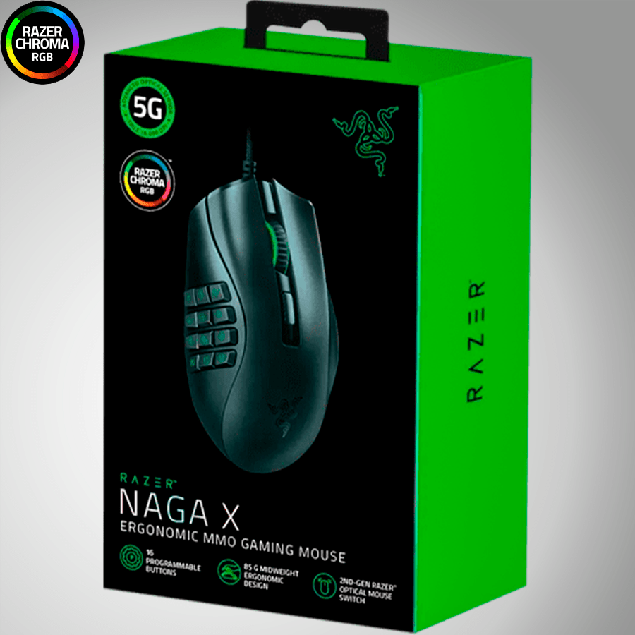 Mouse Razer Naga X 18K DPI 16 botones MMO Chroma