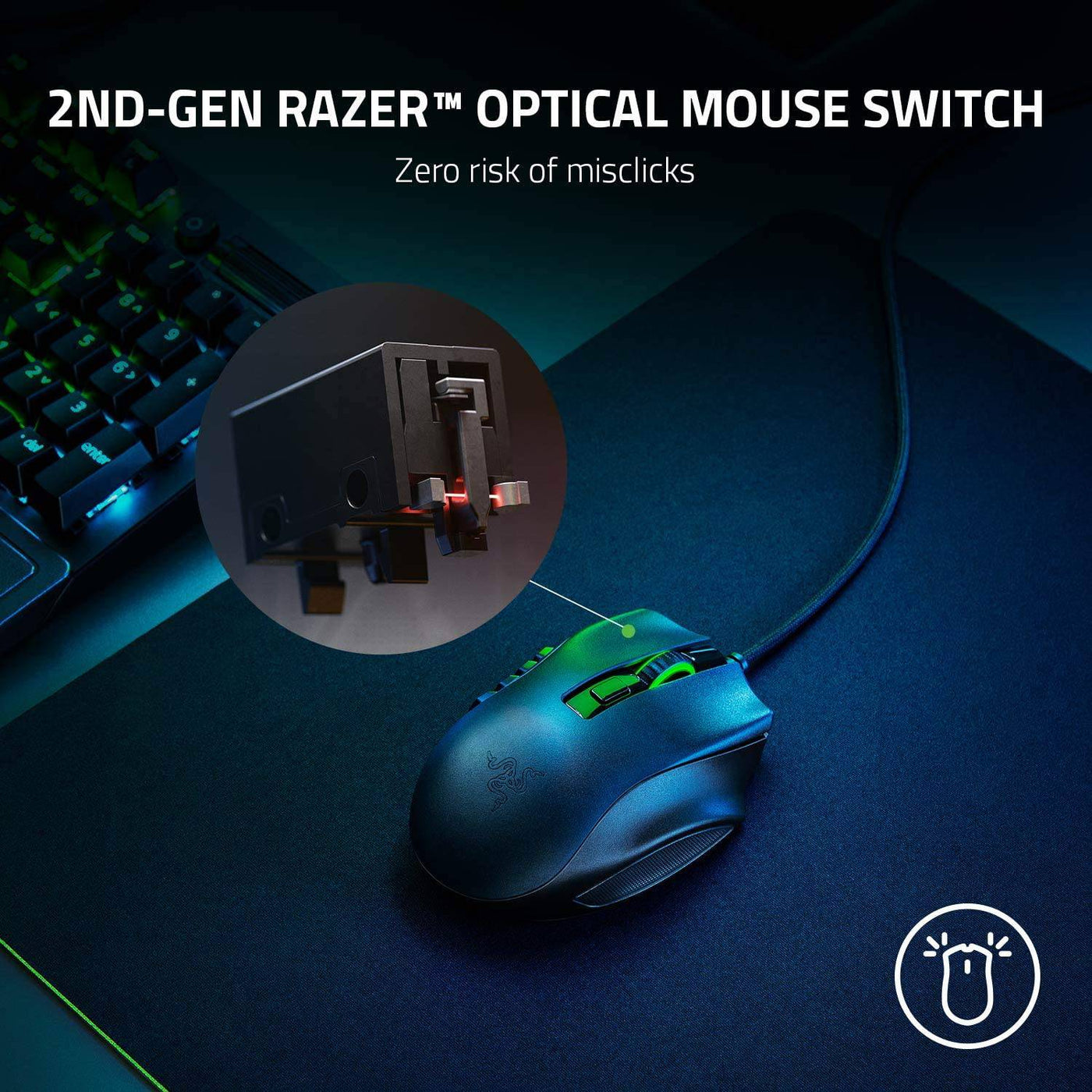 Mouse Razer Naga X 18K DPI 16 botones MMO Chroma