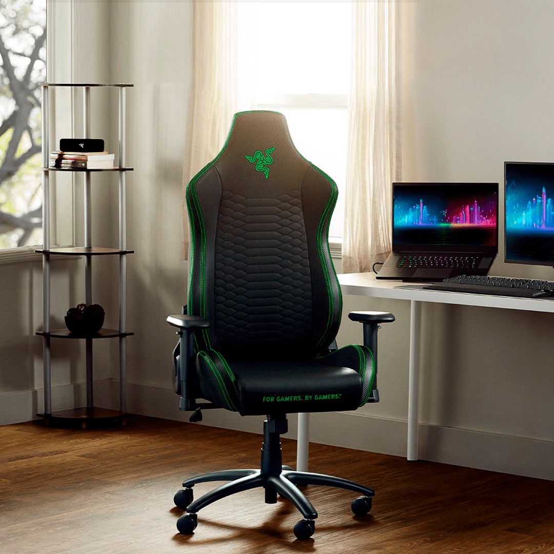 Silla Gamer Razer Iskur X Ergonómica p/ Largas Sesiones Black/Green