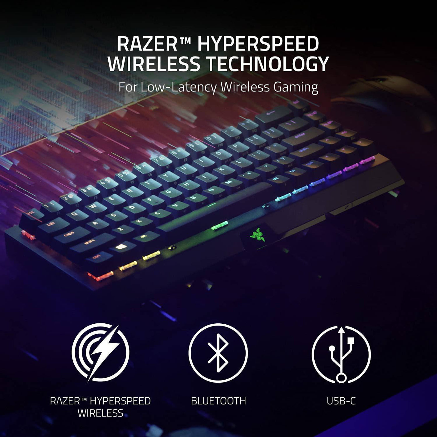 Teclado Razer Blackwidow V3 Mini 65% Mechanical RGB Inalambrico(P163B)