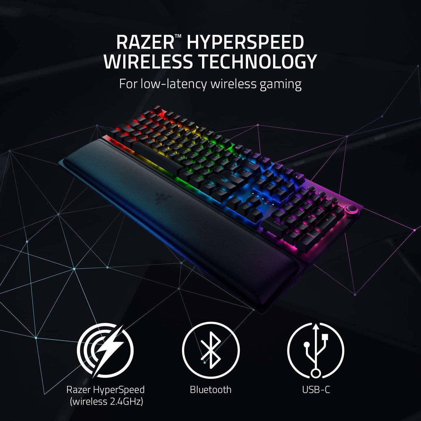 Teclado Razer Blackwidow V3 Pro Wireless RGB  Yellow Switch(P163B)